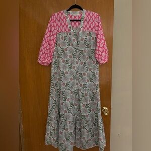 Zara Pink and Blue Floral Dress